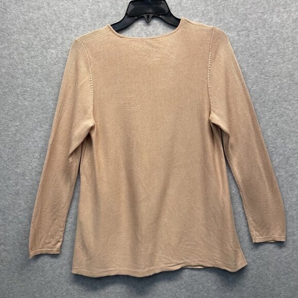 Eileen Fisher Lightweight Sweater Womens Petite Medium Peach Tencel Silk Blend - Picture 6 of 12